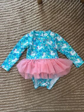 Rugged Butts Long-Sleeve Unicorn Tutu One-Piece Swimsuit